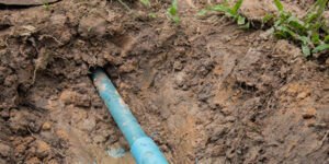 An underground service line pipe